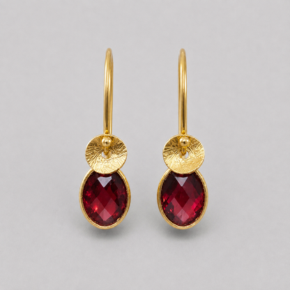 24k gold vermeil and garnet earrings.