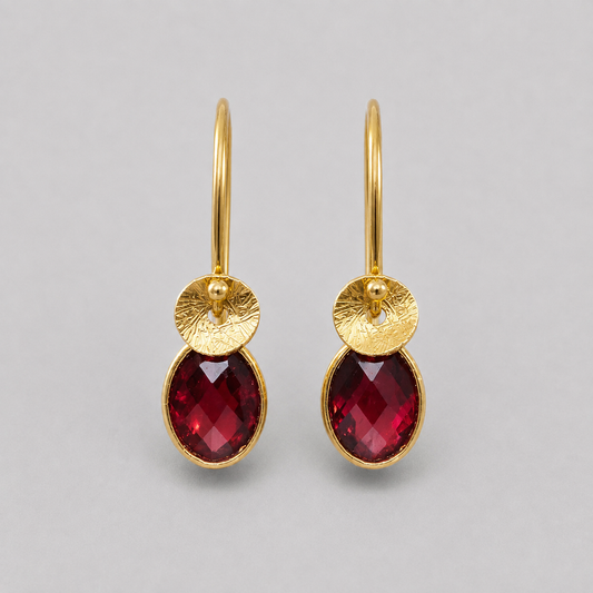 24k gold vermeil and garnet earrings.