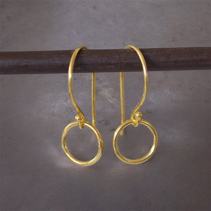 24k Gold Vermeil Circle Earrings.