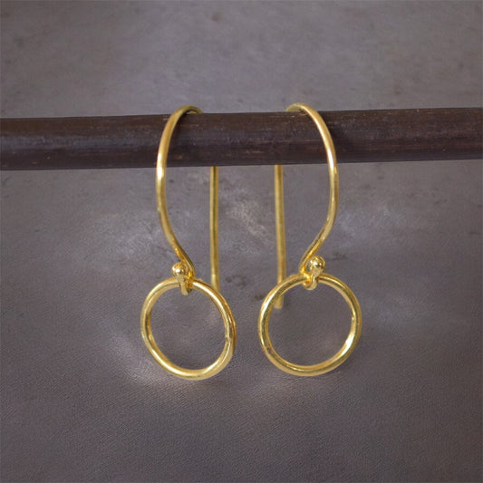 24k Gold Vermeil Circle Earrings.