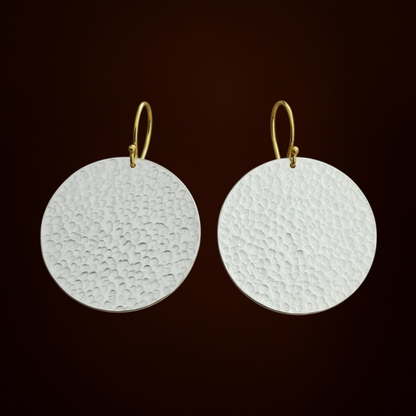 Large textured sterling silver earrings