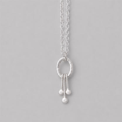 Small sterling silver oval pendant.