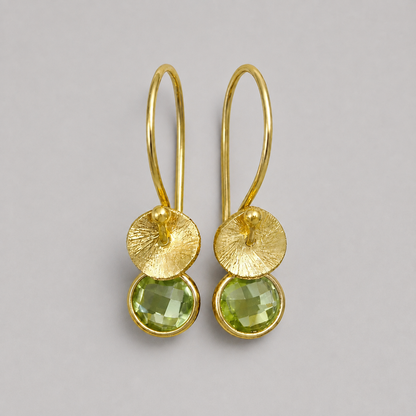 24k gold vermeil and peridot earrings. August birthstone earrings.