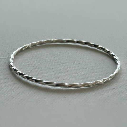 Twisted Sterling Silver Bangle