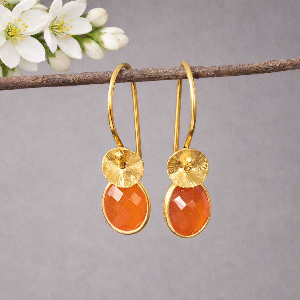 24k gold vermeil and carnelian earrings.
