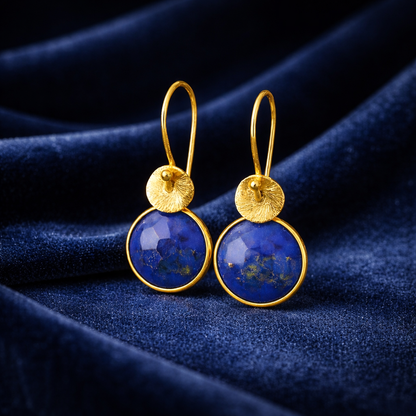 Gold Vermeil Lapis Lazuli Earrings
