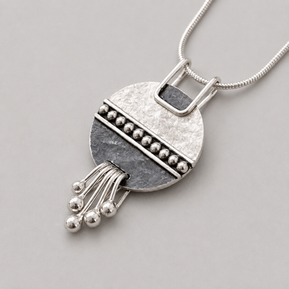 Sterling Silver Disc Necklace.