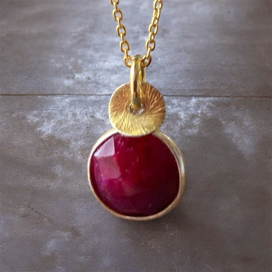 24k Gold Vermeil Ruby Necklace