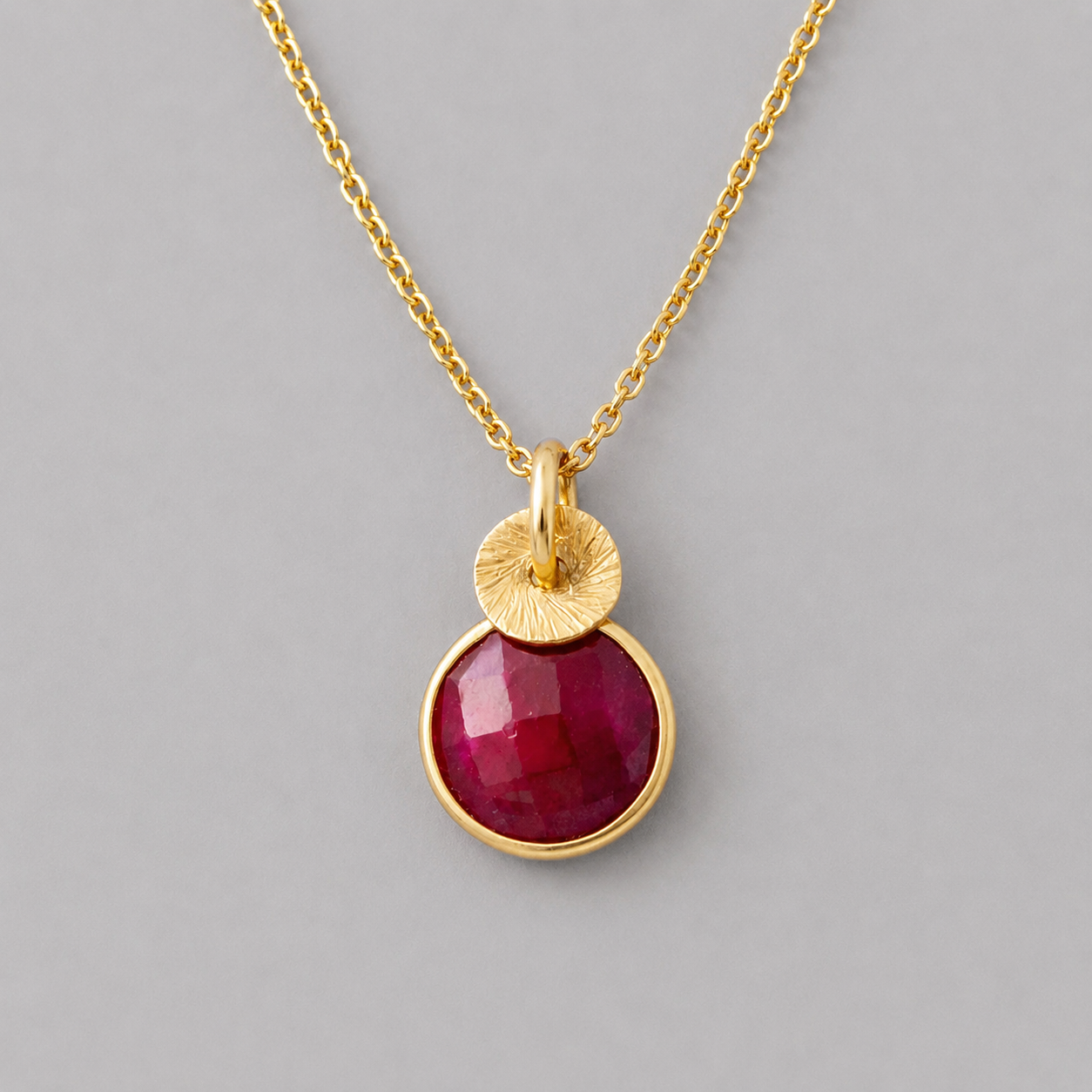 24k Gold Vermeil Ruby Necklace