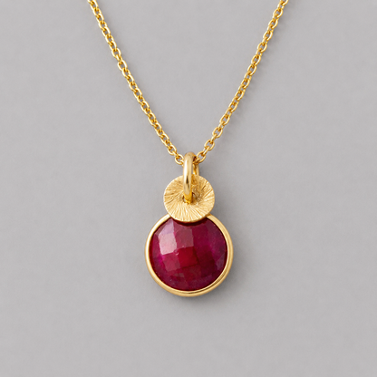 24k Gold Vermeil Ruby Necklace