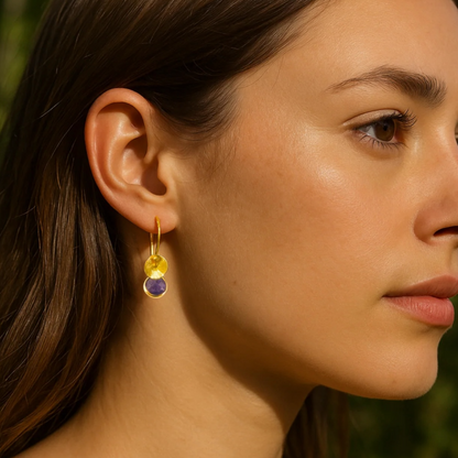 24k gold vermeil and amethyst earrings.