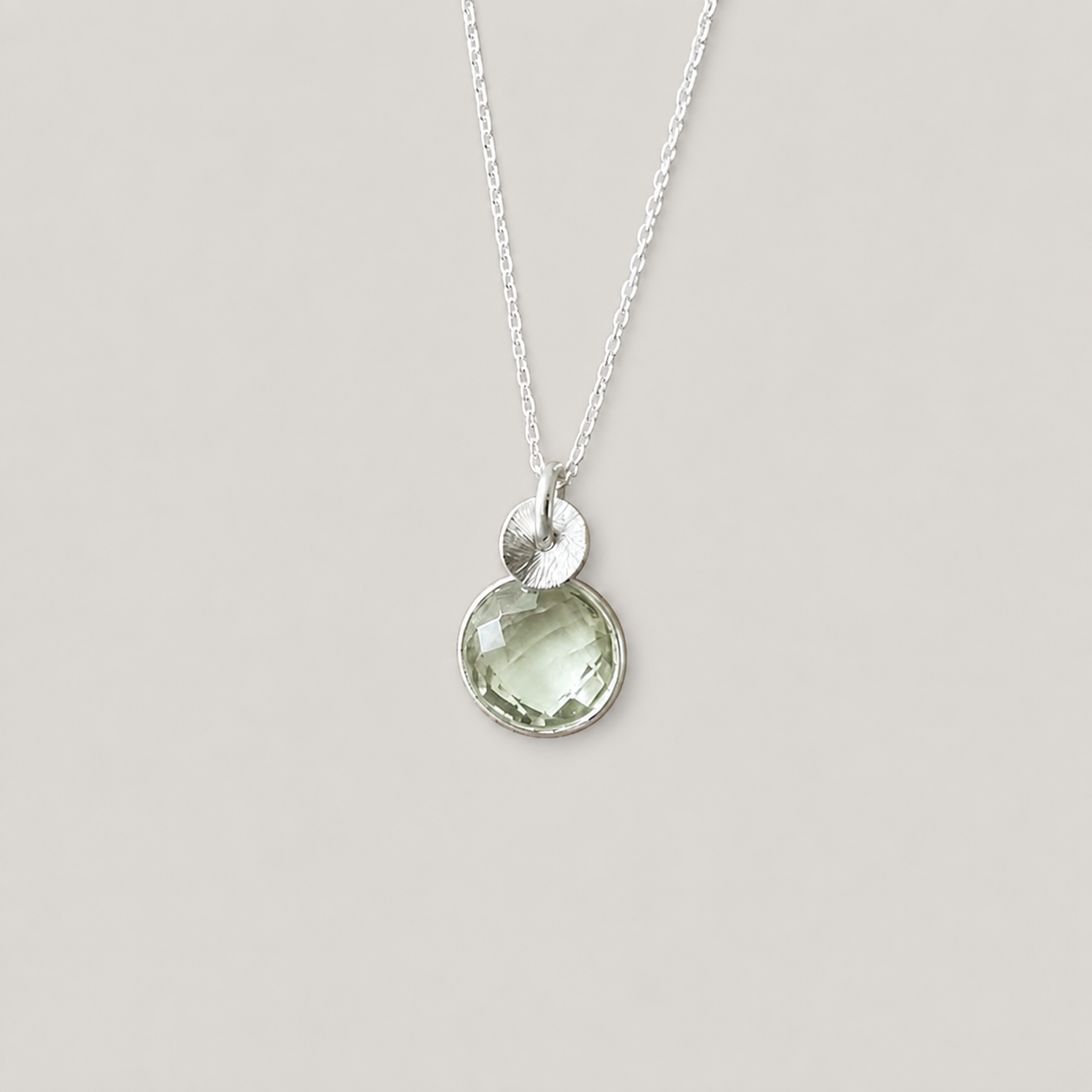 Green Amethyst Sterling Silver Necklace