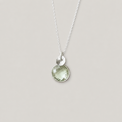 Green Amethyst Sterling Silver Necklace