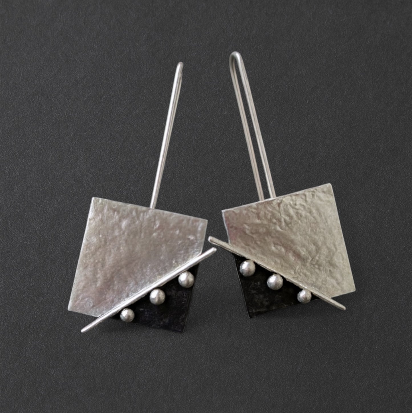 Sterling Silver Square Drop Earrings