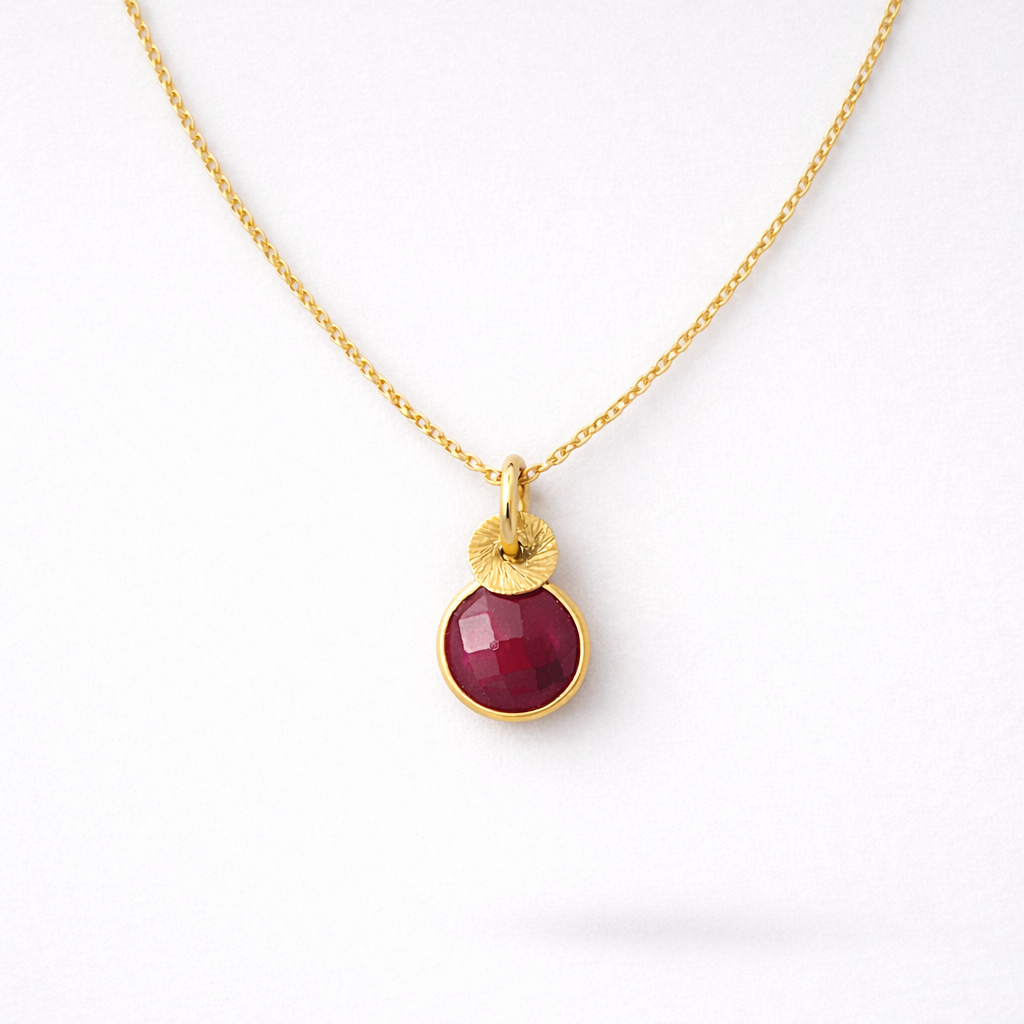 24k Gold Vermeil Ruby Necklace