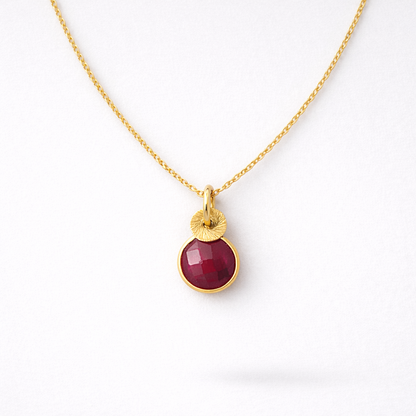 24k Gold Vermeil Ruby Necklace