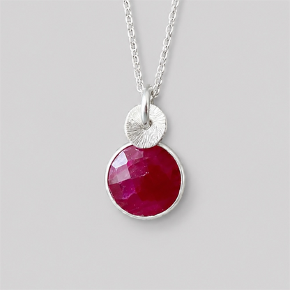 Sterling Silver Ruby Necklace.
