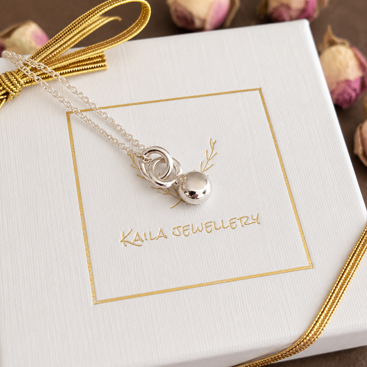 Sterling Silver Pebble Charm Necklace