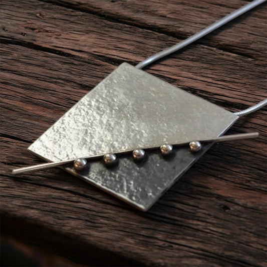 Sterling silver square pendant. MADE TO ORDER.