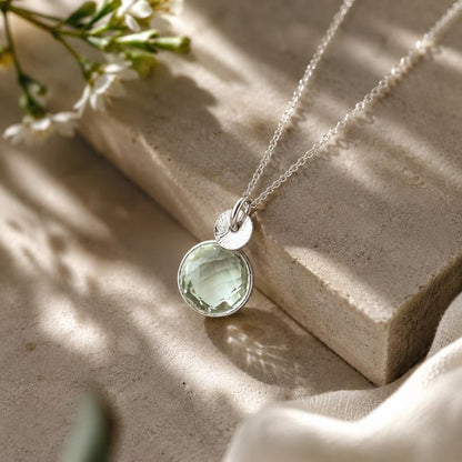 Green Amethyst Sterling Silver Necklace