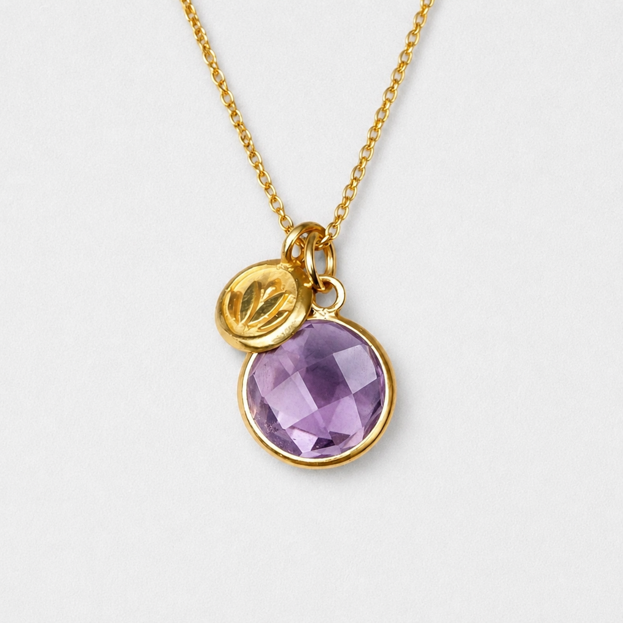 Lilac Amethyst Lotus Necklace | 24k Gold Vermeil | Sterling Silver