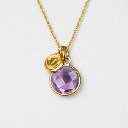 Lilac Amethyst Lotus Necklace | 24k Gold Vermeil | Sterling Silver