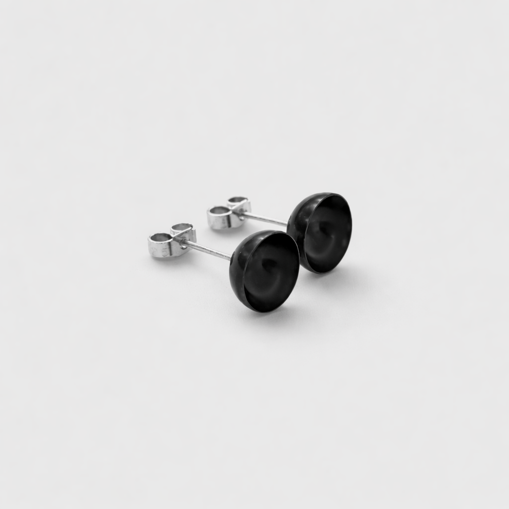 Sterling Silver Bowl Stud Earrings