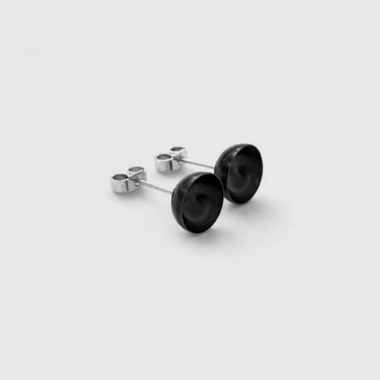 Sterling Silver Bowl Stud Earrings
