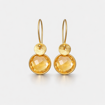 Citrine Gold Vermeil Drop Earrings