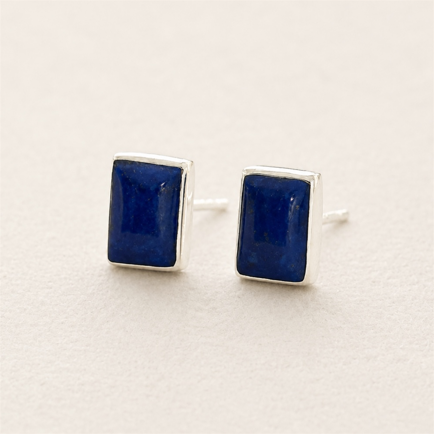 Sterling Silver Lapis Lazuli Stud Earrings