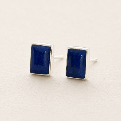 Sterling Silver Lapis Lazuli Stud Earrings