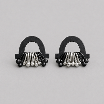 Sterling silver stud earrings. Oxidised silver.