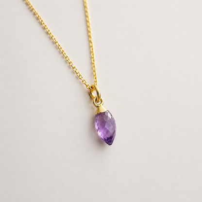 24k Gold Vermeil Amethyst Necklace | February Birthstone