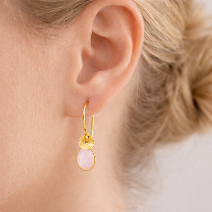 24k gold vermeil opal earrings. October birthstone earrings.