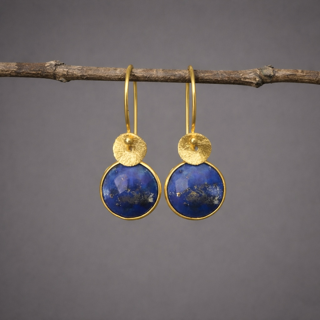 Gold Vermeil Lapis Lazuli Earrings
