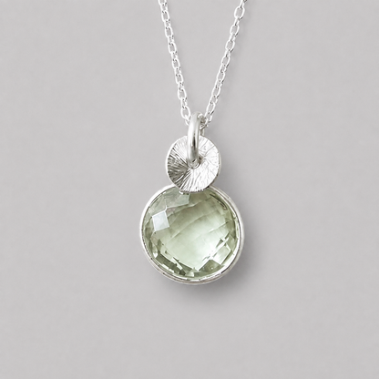 Green Amethyst Sterling Silver Necklace