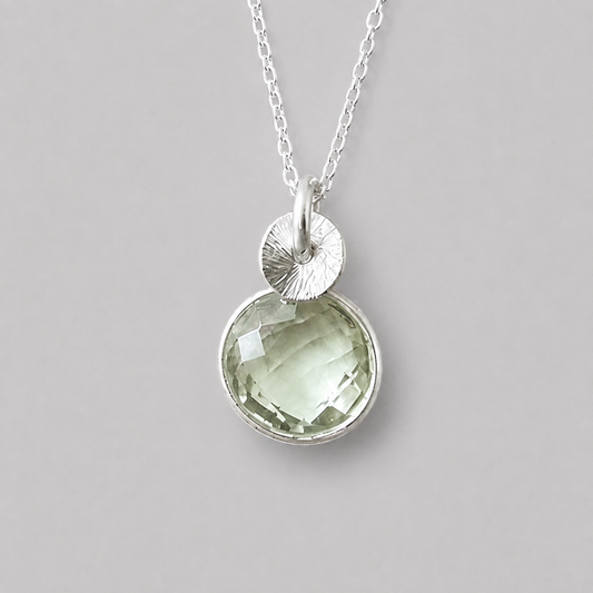 Green Amethyst Sterling Silver Necklace