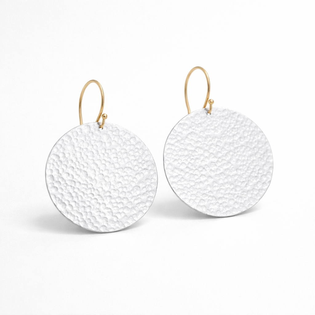 Large textured sterling silver earrings
