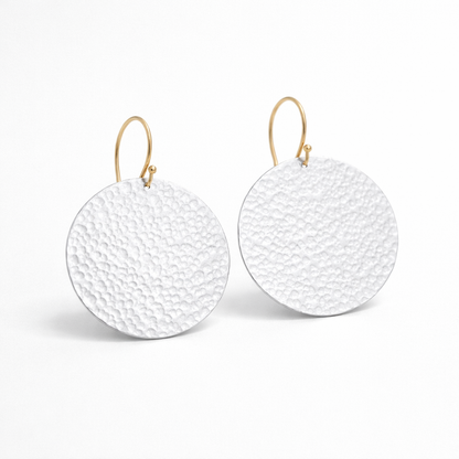 Large textured sterling silver earrings