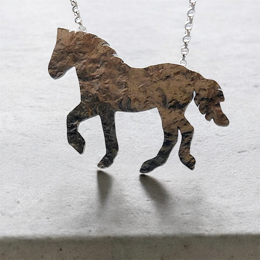 Sterling silver horse necklace.