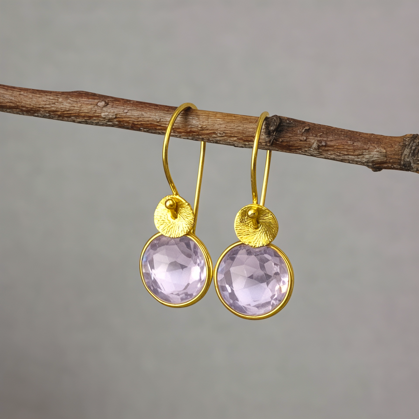 Lilac Amethyst Earrings in 24k Gold Vermeil