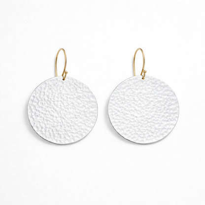 Large textured sterling silver earrings