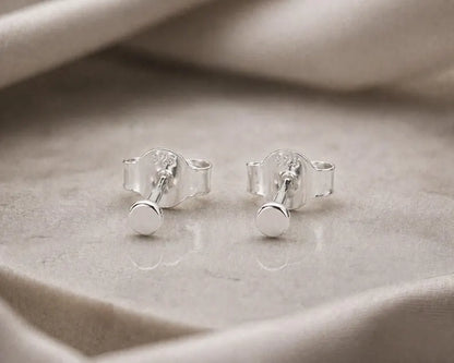 2mm Oxidised Sterling Silver Stud Earrings - Tiny Unisex Studs
