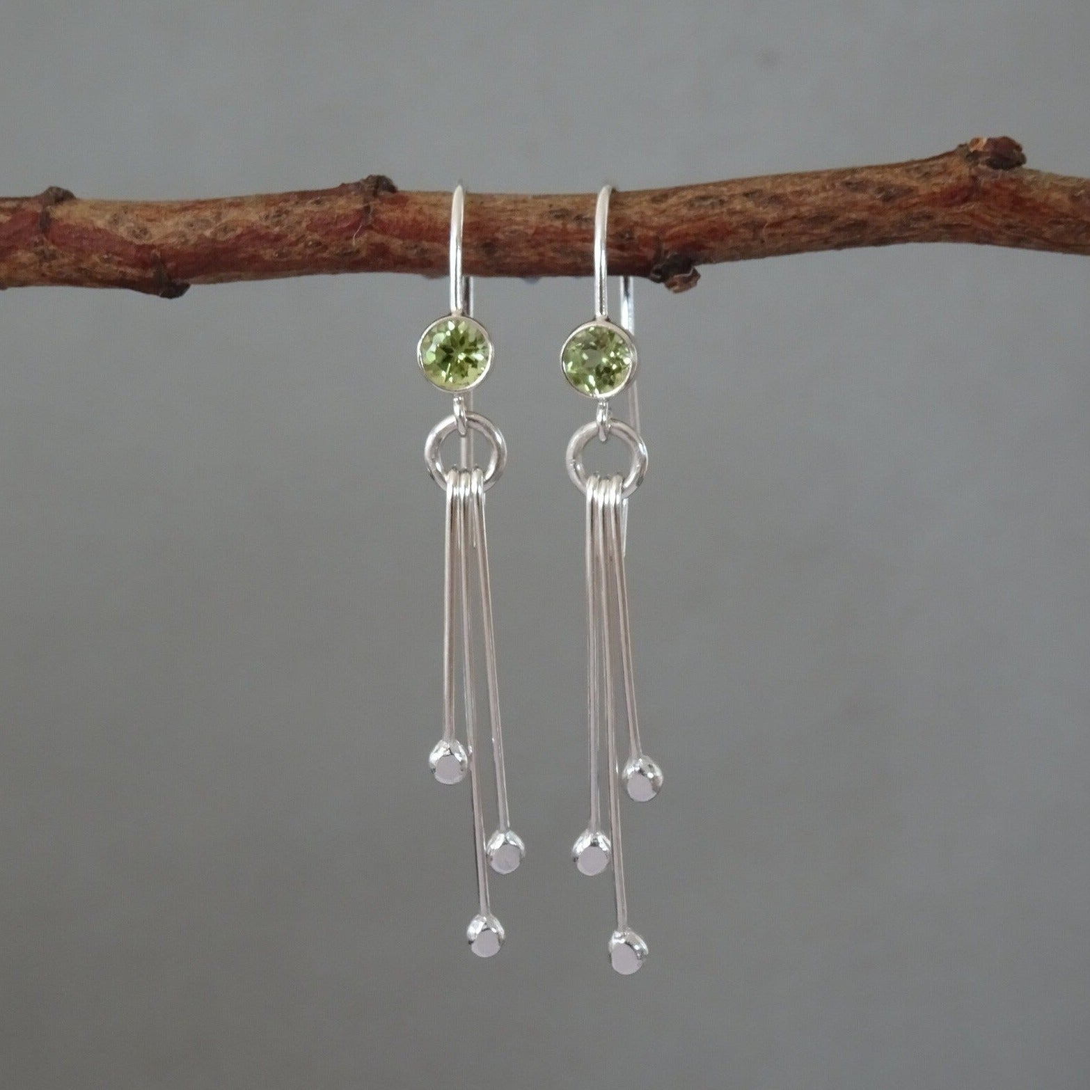 sterling silver peridot earrings
