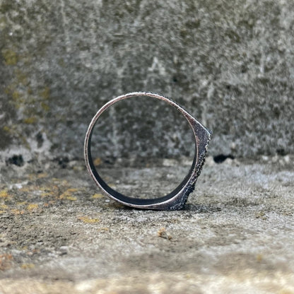 Sterling silver oxidised rustic ring. Made to order.