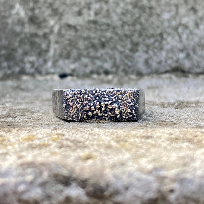 Sterling silver oxidised rustic ring. Made to order.