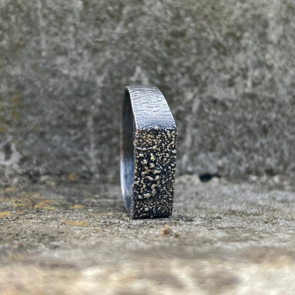 Sterling silver oxidised rustic ring. Made to order.