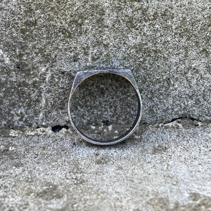 Sterling silver oxidised rustic ring. Made to order.