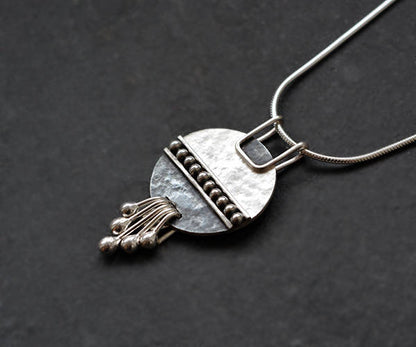 Sterling Silver Disc Necklace.