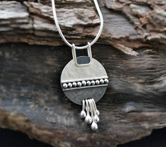 Sterling Silver Disc Necklace.